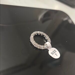 Silver eternity Ring with moissanite Stones